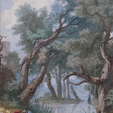 Jesús Martínez Carrión (1860-1906) - "Un Dia en Chapultepec (Abajo del Castillo)" Watercolor Gouache Painting, c.1899