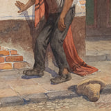 Jesús Martínez Carrión (1860-1906) - "El Boracho", Watercolor Painting, c.1901