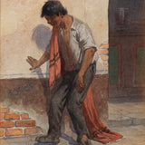 Jesús Martínez Carrión (1860-1906) - "El Boracho", Watercolor Painting, c.1901