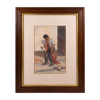 Jesús Martínez Carrión (1860-1906) - "El Boracho", Watercolor Painting, c.1901