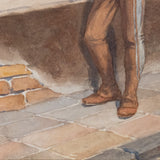 Jesús Martínez Carrión (1860-1906) - "Charro con Dama", Watercolor Painting, c.1900