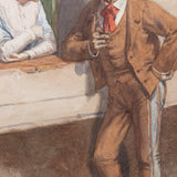 Jesús Martínez Carrión (1860-1906) - "Charro con Dama", Watercolor Painting, c.1900