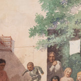 Jesús Martínez Carrión (1860-1906) - "Niño Jugando con un Judas", Watercolor Painting, c.1901