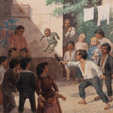 Jesús Martínez Carrión (1860-1906) - "Niño Jugando con un Judas", Watercolor Painting, c.1901