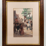Jesús Martínez Carrión (1860-1906) - "Niño Jugando con un Judas", Watercolor Painting, c.1901
