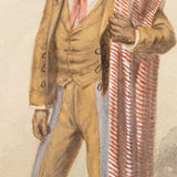 Jesús Martínez Carrión (1860-1906) - "Hombre con Serape", Watercolor Painting, c.1900