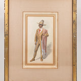 Jesús Martínez Carrión (1860-1906) - "Hombre con Serape", Watercolor Painting, c.1900