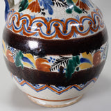 Antique Mexican Colorful Talavera Pitcher C.1850-1880
