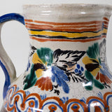 Antique Mexican Colorful Talavera Pitcher C.1850-1880