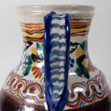 Antique Mexican Colorful Talavera Pitcher C.1850-1880