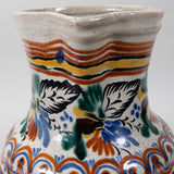 Antique Mexican Colorful Talavera Pitcher C.1850-1880