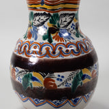 Antique Mexican Colorful Talavera Pitcher C.1850-1880