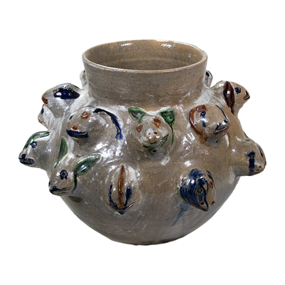 Dolores Porras - Vintage Animal Heads Pottery Vase