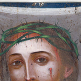 Antique Mexican "Veil of Veronica - El Divino Rostro" Retablo Painting, 9.5"H x 6.5"W, C.1900
