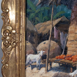 Joe Duncan Gleason (1881-1959, California) - "The Orange Market, Natlapa, Mexico" Painting, C.1939