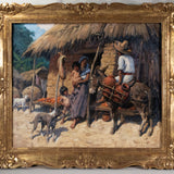 Joe Duncan Gleason (1881-1959, California) - "The Orange Market, Natlapa, Mexico" Painting, C.1939