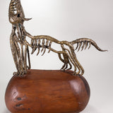 Pal Kepenyes - Signed Mid-Century Modern Brutalist Wolf/Coyote Brass Sculpture, C.1970s