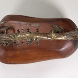 Pal Kepenyes - Signed Mid-Century Modern Brutalist Wolf/Coyote Brass Sculpture, C.1970s