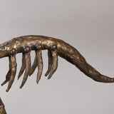 Pal Kepenyes - Signed Mid-Century Modern Brutalist Wolf/Coyote Brass Sculpture, C.1970s