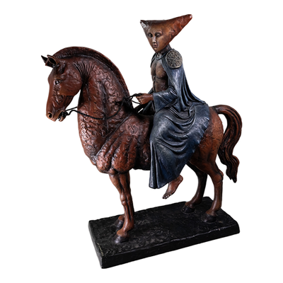 Sergio Bustamante - Signed Polychromed Ceramic Equestrian Sculpture