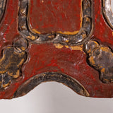 Antique Pair of Spanish Carved and Painted Slipper Chairs with Rush Seats