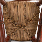 Antique Pair of Spanish Carved and Painted Slipper Chairs with Rush Seats