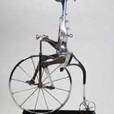 Mario Martin del Campo (b.1945, Guadalajara) - Surrealist Sterling Silver Sculpture, Penny-Farthing Bicycle