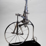 Mario Martin del Campo (b.1945, Guadalajara) - Surrealist Sterling Silver Sculpture, Penny-Farthing Bicycle