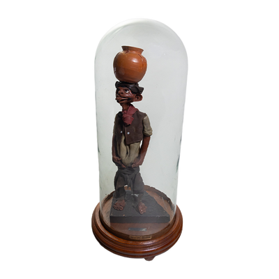 Luis Hidalgo (1901-1986) - "Aguador" Wax Figure with Glass Dome