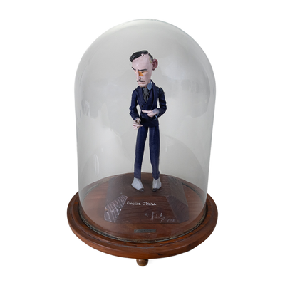 Luis Hidalgo (1901-1986) - "Eugene O'Neill" Wax Figure with Glass Dome, Dated 1928