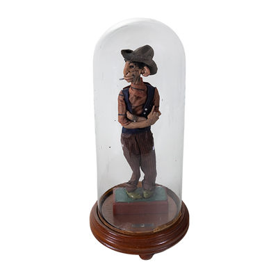Luis Hidalgo (1901-1986) - "Castigador de Barrio" Mexican Wax Figure with Glass Dome, Dated 1930
