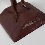 Luis Hidalgo (1901-1986) - "Charles Lindbergh" Mexican Wax Figure with Glass Dome, Dated 1927