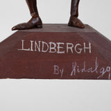 Luis Hidalgo (1901-1986) - "Charles Lindbergh" Mexican Wax Figure with Glass Dome, Dated 1927