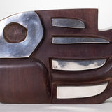 Alfredo Zalce - MCM Silver Accented Wood Carved Fish Sculpture