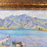 Humberto Garavito (1897-1970, Guatemala) - View of Lake Atitlan Oil Painting, C.1920-30s