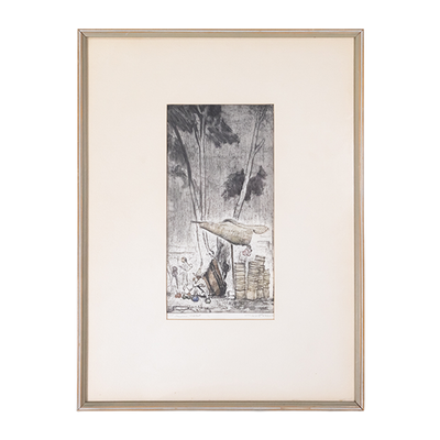 Max Pollak (1886-1970) - "Mexico Market" Etching Print