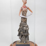 Luis Hidalgo (1901-1986) - "Dama con Collar Rojo" Mexican Wax Figure with Glass Dome, Dated 1930