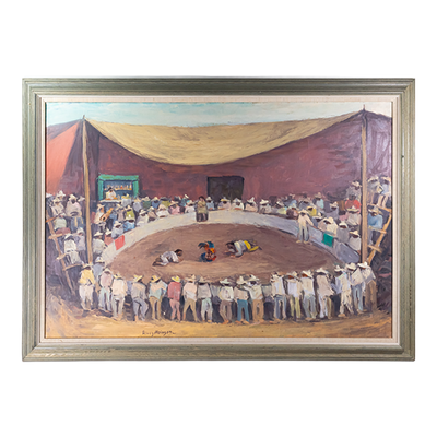 Dewey Albinson (1898-1971) - Cock Fight Oil Painting