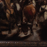 Lawrence Nelson Wilbur (1897-1988) - "Driving the Bulls" Oil Painting