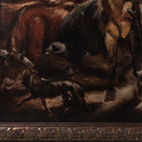 Lawrence Nelson Wilbur (1897-1988) - "Driving the Bulls" Oil Painting