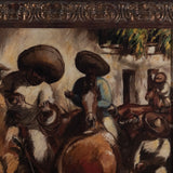 Lawrence Nelson Wilbur (1897-1988) - "Driving the Bulls" Oil Painting
