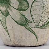 c.1940's Large Tonala Resplendent Quetzal Birds and Floral Pottery Floor Vase