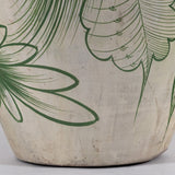 c.1940's Large Tonala Resplendent Quetzal Birds and Floral Pottery Floor Vase