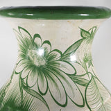 c.1940's Large Tonala Resplendent Quetzal Birds and Floral Pottery Floor Vase