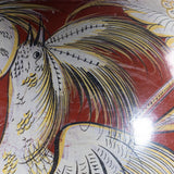 c. 1940 Large Tonala Birds of Paradise and Floral Pottery Floor Vase