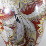 c. 1940 Large Tonala Birds of Paradise and Floral Pottery Floor Vase