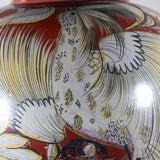 c. 1940 Large Tonala Birds of Paradise and Floral Pottery Floor Vase