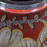 c. 1940 Large Tonala Birds of Paradise and Floral Pottery Floor Vase