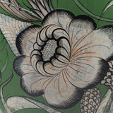 c. 1940 Large Tonala Green Birds of Paradise and Floral Pottery Floor Vase