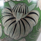 c. 1940 Large Tonala Green Birds of Paradise and Floral Pottery Floor Vase